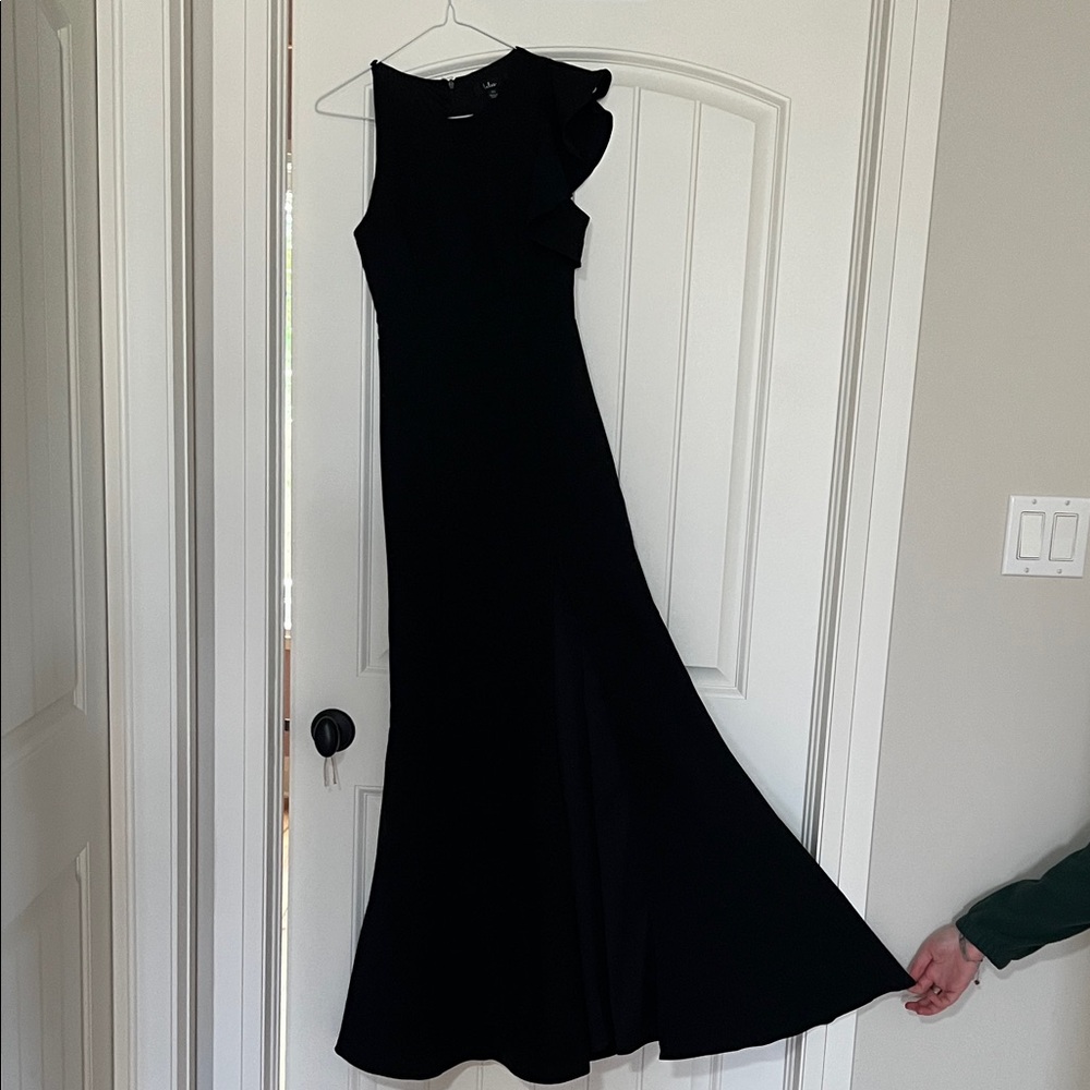 Lulu's Black Sleeveless Ruffle Maxi Dress